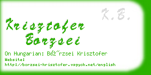 krisztofer borzsei business card